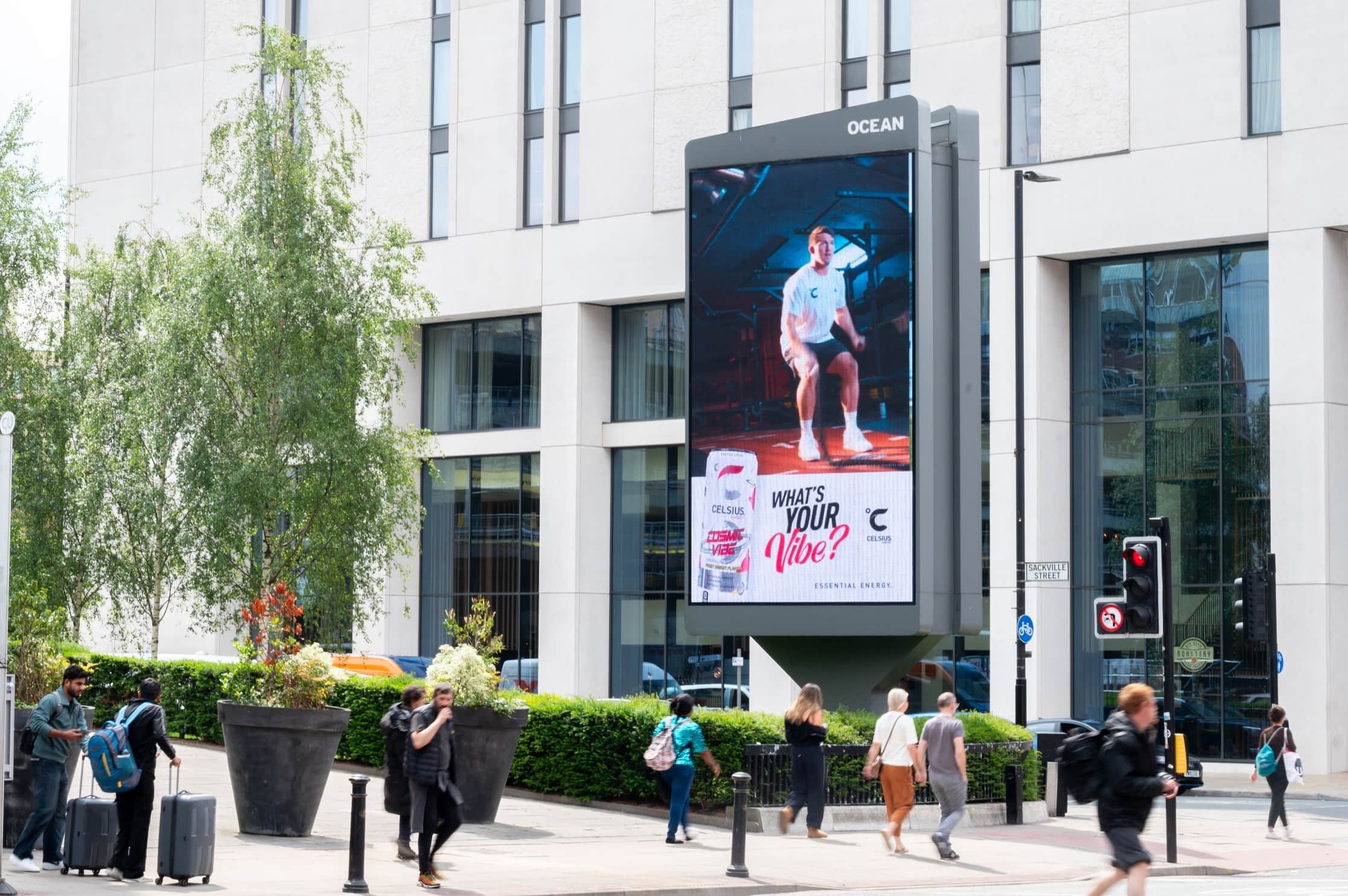 Celsius digital OOH screen in situ